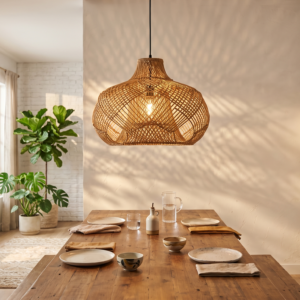 The "Drift" Woven Rattan Pendant Light