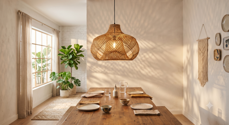 The "Drift" Woven Rattan Pendant Light