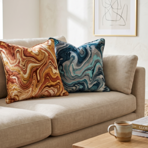 Marbled Velvet Accent Cushion Set